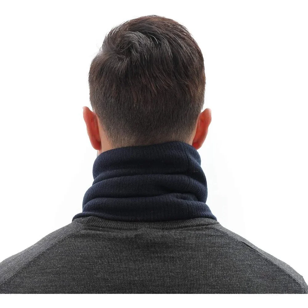 Men's Navy Winter Ski Neck Gaiter Face Scarf Fleece Lined Windproof Scarves
